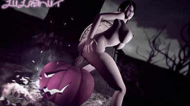 Busty babysitter Lula gets her first spooky Halloween surprise