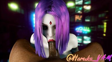 Watch in first-person POV as Raven gives a raunchy blowjob on the rooftop of an urban cityscape