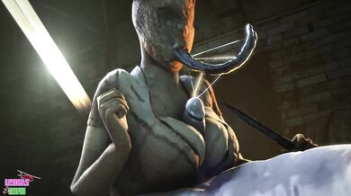 Watch as the sexy bubble head nurse takes a break from her duties to pleasure herself in the bathroom of the Silent Hill hospital