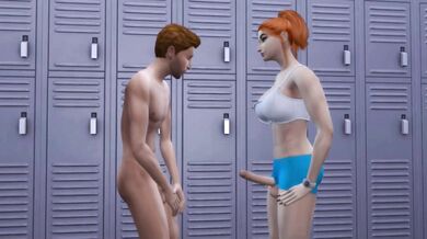 After the big game, the winning team celebrates in the locker room with a steamy group orgy!