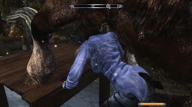 A hot Khajiit stallion takes his human lover on the dining table for a wild ride!