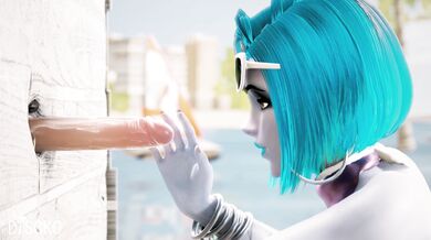 A sexy widow seeks out a man with a massive cock to fuck her in the ass through a glory hole while getting pleasured by an unknown dick