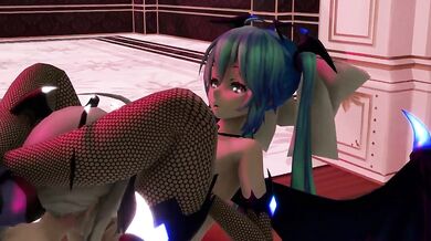 Seduction of Haku, Rin and Miku - Succubus Orgy