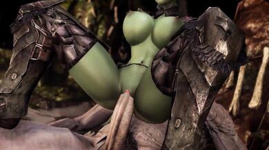 Battling between a Giants Rock-Hard Cock and an Orcish Pussy