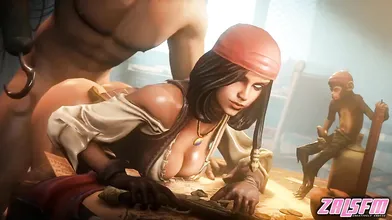 Smite and Neith fuck doggy style while ZalSFM watches in amazement