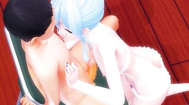 Hentai Bukkake: Suisei Gives Sakamata Sex and a Blowjob