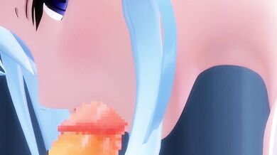 Hentai Bukkake: Suisei Gives Sakamata Sex and a Blowjob