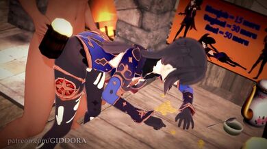 Mona goes all out in her latest porno flick, Genshin Impact