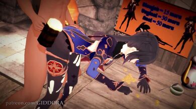 Mona goes all out in her latest porno flick, Genshin Impact