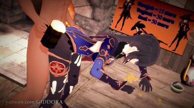 Mona goes all out in her latest porno flick, Genshin Impact