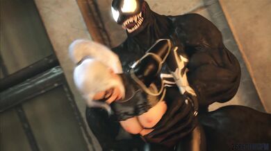 The Black Cat and Venom engage in a fierce battle across the city streets of San Francisco