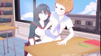 Ryuko and Makos passionate after class action (3 angles)