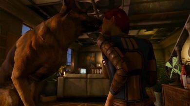 The world has been destroyed by nuclear war, and Jessica is on a mission to find her lost canine companion