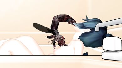 %[Chibitayo%%] Miku ambushed by insects in bathroom