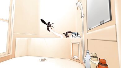 %[Chibitayo%%] Miku ambushed by insects in bathroom