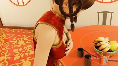 Kitchen Goddess Takes A Break: Bewitching Chinese Mistress Pays Homage to Lusty Foreigner