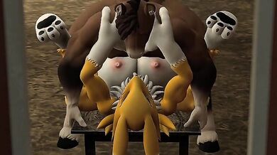 Renamon gets a visit from the Horsemen of the Apocalypse and they make her experience an orgasmic journey that she wont forget anytime soon!