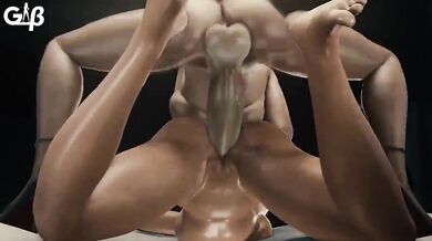 Female Police Officer Fucked by Two Females and a Zombie in Resident Evil Hentai