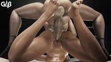 Female Police Officer Fucked by Two Females and a Zombie in Resident Evil Hentai