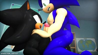 Rebecca rides Shadow Sonic style!