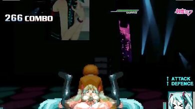 The horny android, Bao, goes head to head with the virtual singer, Hatsune Miku, in a kinky battle for supremacy