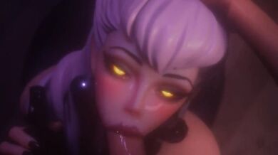 Evelynn gets drunk and gives a blowjob to her friend, KittyYevil