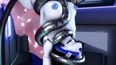 WATCH as the sexy alien creature with tentacles takes on an innocent human female!