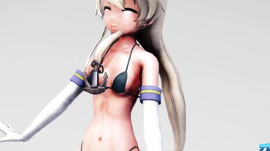 Watch Shimakaze Darling Dance [MMD R15] Delor as she strips off her clothes and dances in a seductive manner