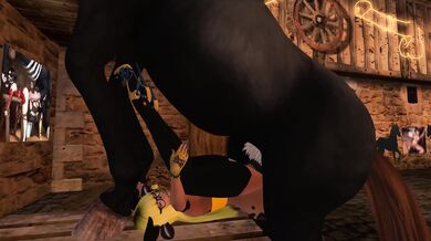 Furry Pony Dildo Double Penetration