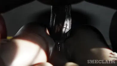 Miranda Lawson, a sexy space elf from the Mass Effect universe, gets fucked by an oversized BBC while eating her favorite pastry, éclairs