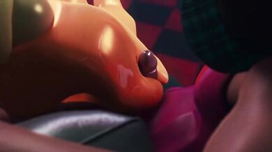 Dripping wet with chicken feet, seductively caressing his manhood