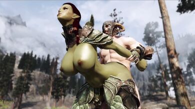 A lovely young orc warrior enjoys the well-endowed member of a fierce nordic warrior in this erotic fantasy hentai video