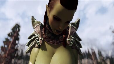 A lovely young orc warrior enjoys the well-endowed member of a fierce nordic warrior in this erotic fantasy hentai video