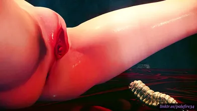 Rebeccas pussy is being violated by a massive penis in the most intense way possible