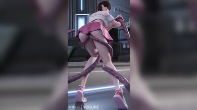 The magical girl Dva, from Overwatch, is caught in a tangled web of desire and lust as she gets trapped inside the Nocure21o cage!