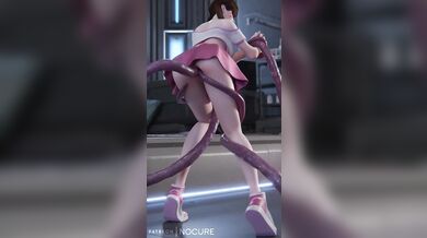 The magical girl Dva, from Overwatch, is caught in a tangled web of desire and lust as she gets trapped inside the Nocure21o cage!
