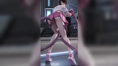 The magical girl Dva, from Overwatch, is caught in a tangled web of desire and lust as she gets trapped inside the Nocure21o cage!
