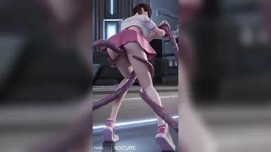 The magical girl Dva, from Overwatch, is caught in a tangled web of desire and lust as she gets trapped inside the Nocure21o cage!