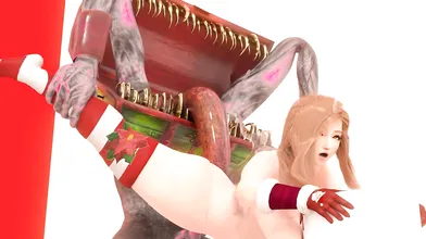 Sexy Elves Banging Hot Chicks in Naughty Claus Costumes