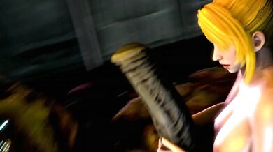 Siren gets fucked by two guys in her ass while tied up on a bed