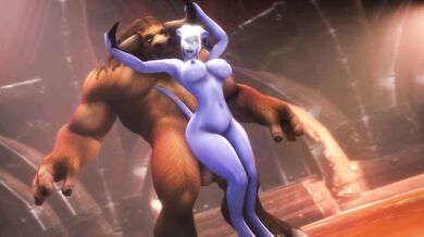 Siren gets fucked by two guys in her ass while tied up on a bed