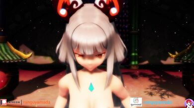 Rebecca, a passionate Xenoblade fan, watches the sexy MMD animation of Nia and her party dancing their hips