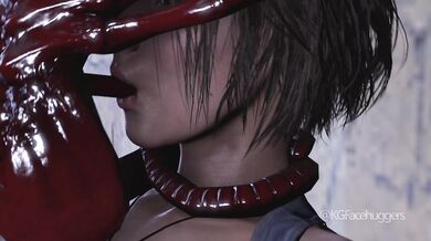 Jill Double-teamed by Facehuggers