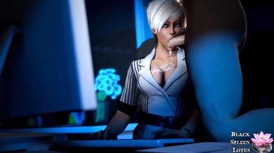 Watch this sexy blonde babe Tracey Buxton take a massive black cock down her throat as she sucks on the spleen lotus in this hentai PORN video