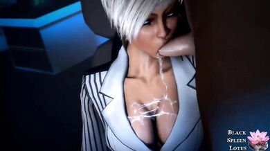 Watch this sexy blonde babe Tracey Buxton take a massive black cock down her throat as she sucks on the spleen lotus in this hentai PORN video