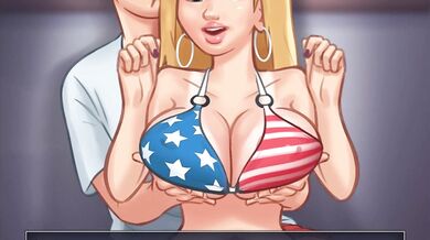 Welcome to the world of Summertime Saga, where you can fulfill your deepest fantasies with Roxxy, the sexiest lifeguard in town!