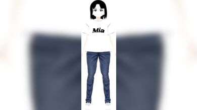 Mias sexy anime body was too hot to hide with a tray, but she tried anyway!