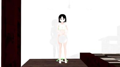 Mias sexy anime body was too hot to hide with a tray, but she tried anyway!