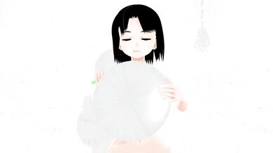 Mias sexy anime body was too hot to hide with a tray, but she tried anyway!