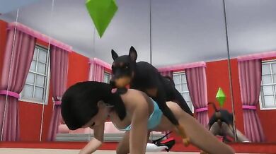 Watch pharah and her cute puppy play together in their backyard!
